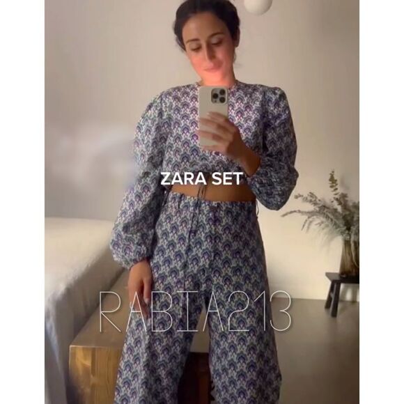 ZARA PRINTED COTTON TOP - Picture 6 of 15